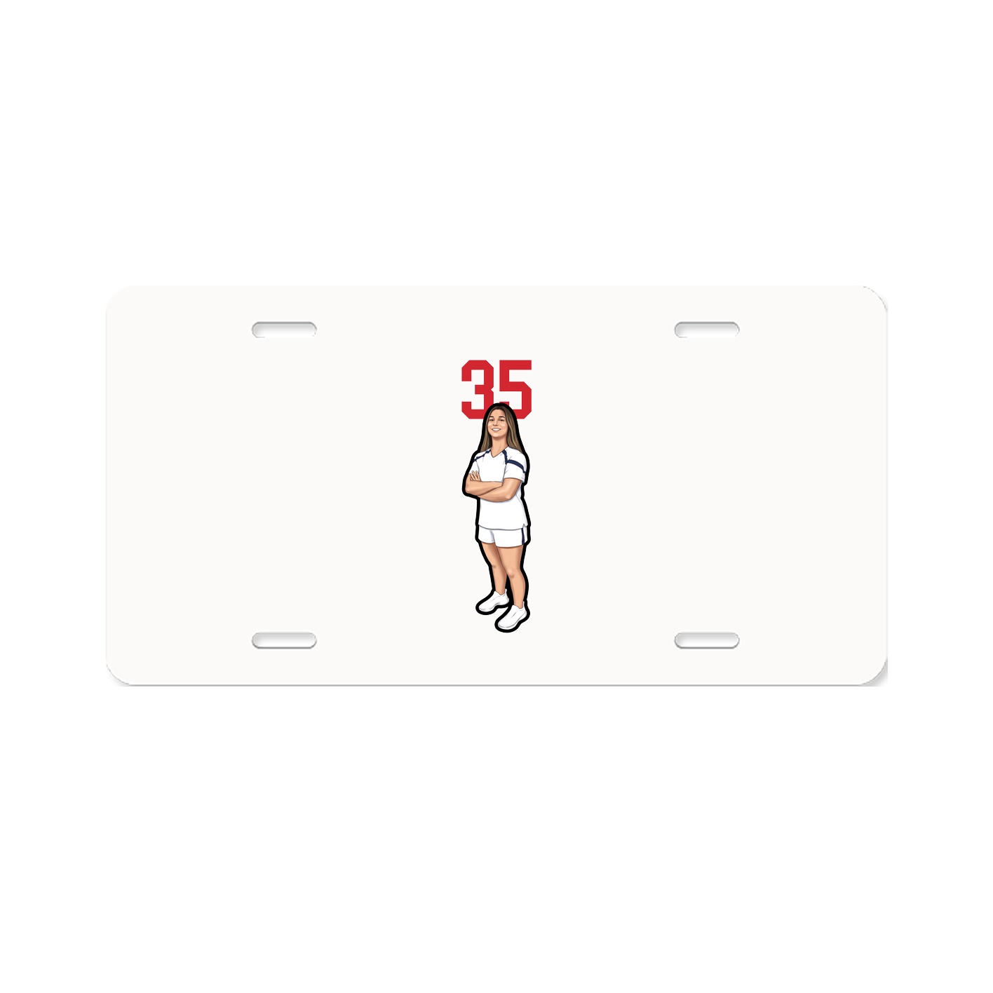 License Plate — Number Top in Classic