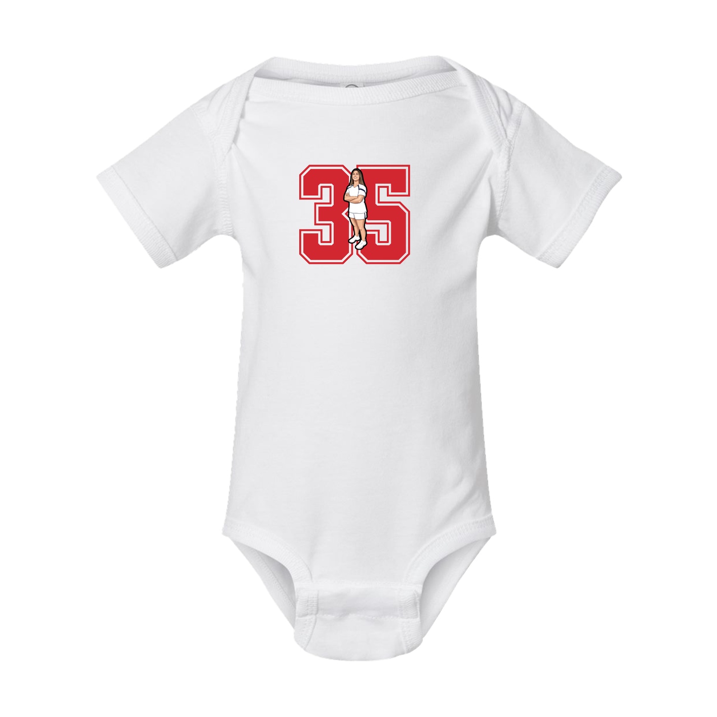 Baby Onesie — Number in White