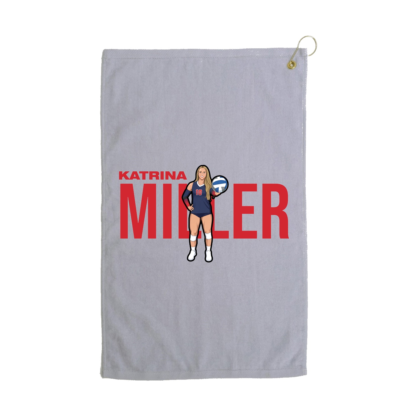 Golf Towel — Player Name in Grey