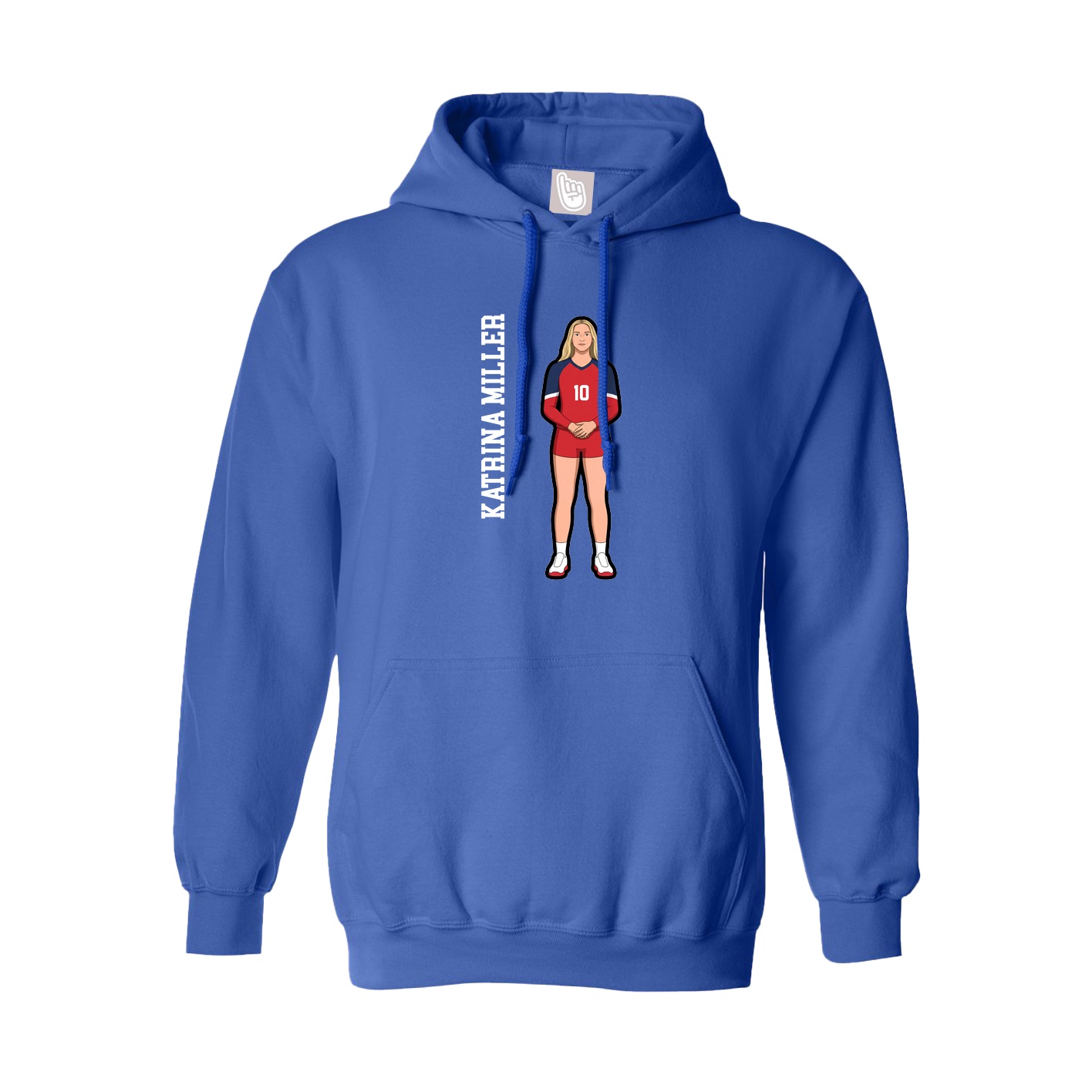 Youth Hoodie — Name Vertical in Royal