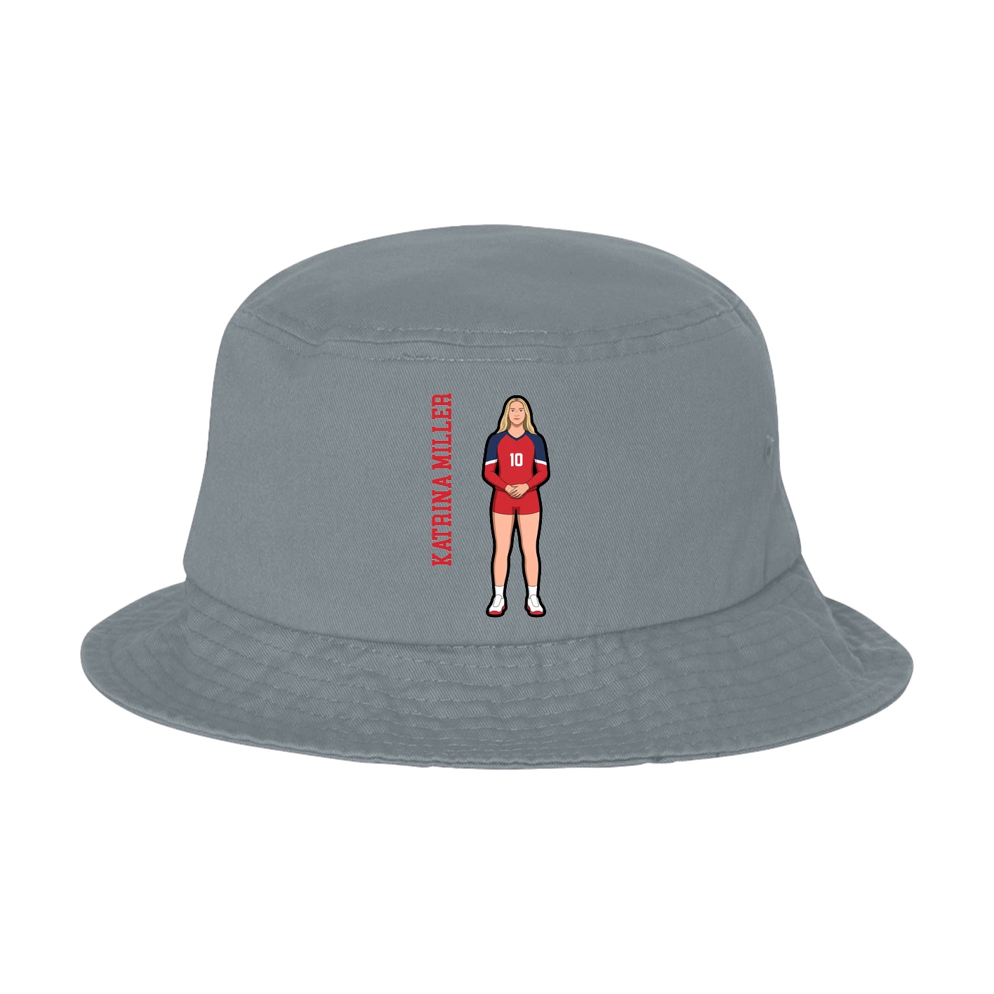 Bucket Cap — Name Vertical in Grey