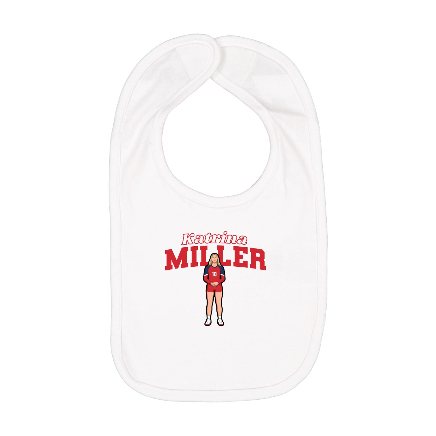 Infant Bib — Name Arch in White