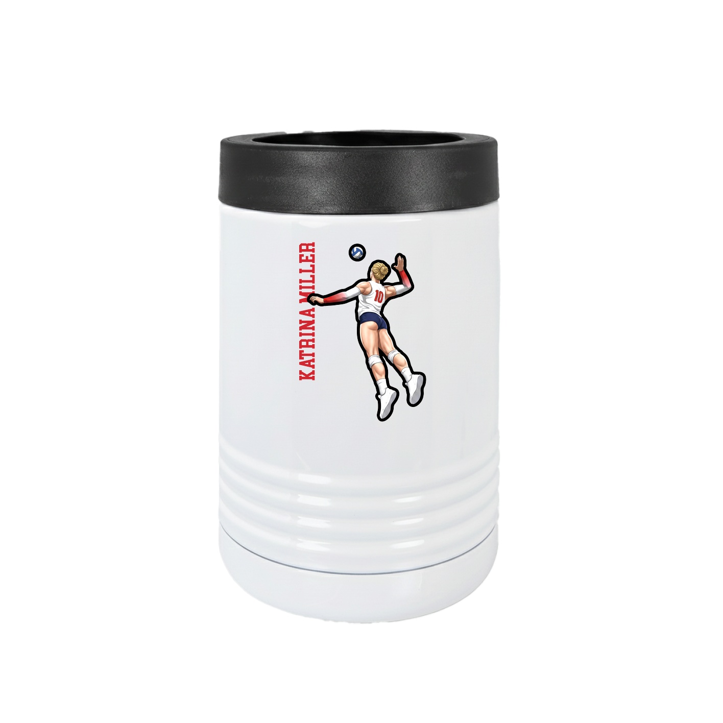 Beverage Holder — Name Vertical in White