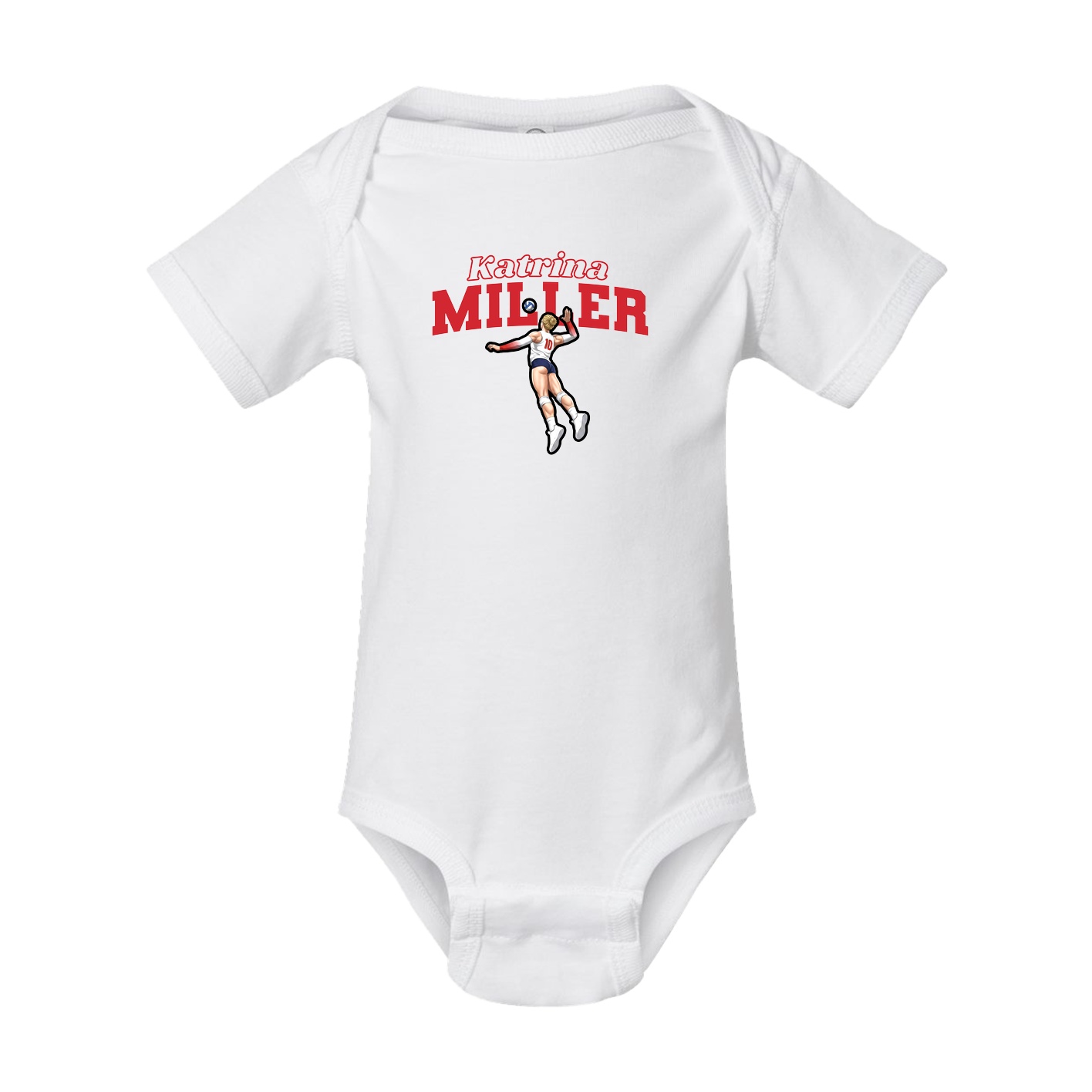 Baby Onesie — Name Arch in White
