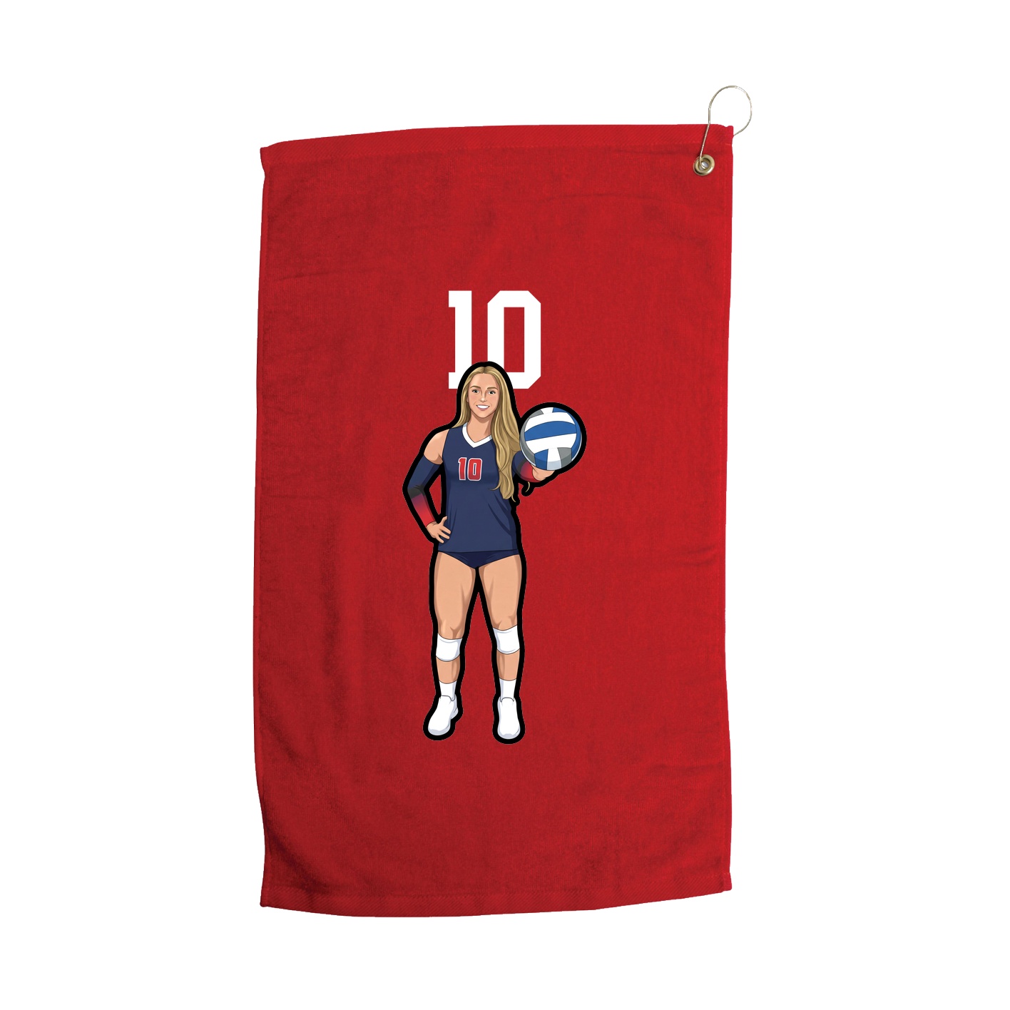 Golf Towel — Number Top in Red