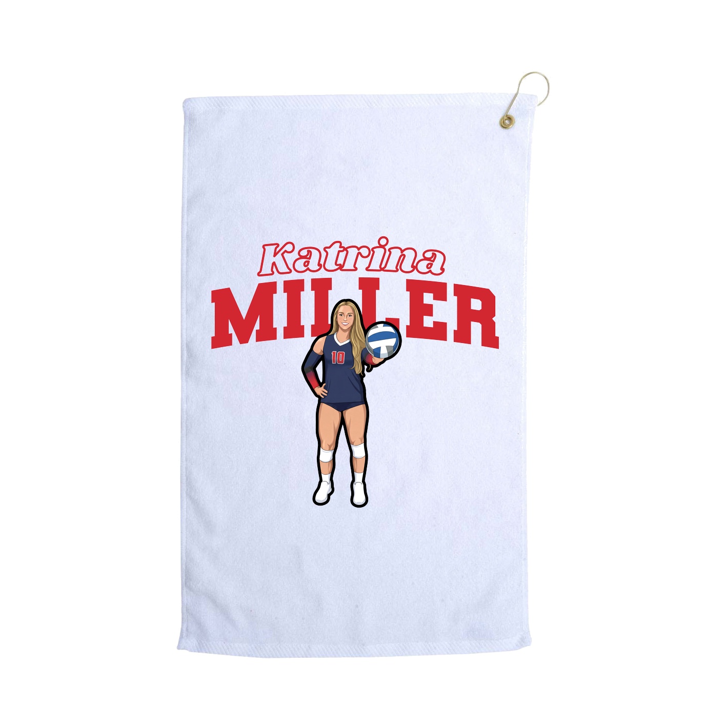 Golf Towel — Name Arch in White
