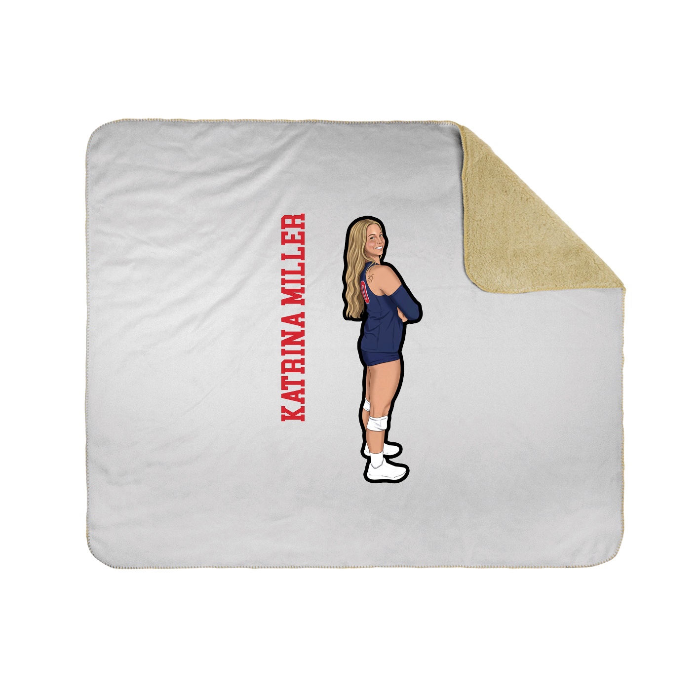 Throw Blanket — Name Vertical in White
