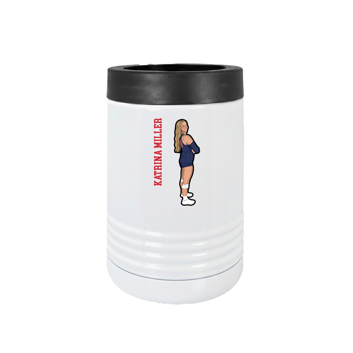Beverage Holder — Name Vertical in White
