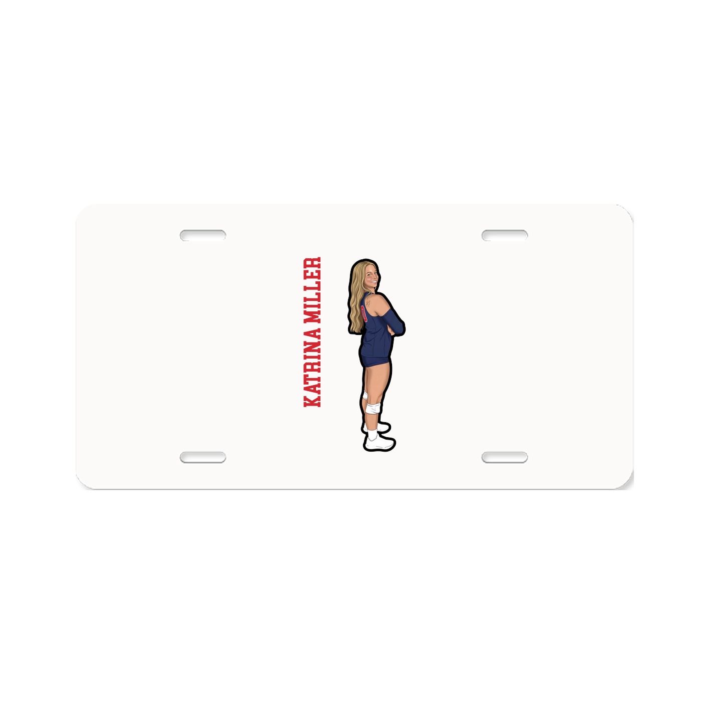 License Plate — Name Vertical in Classic