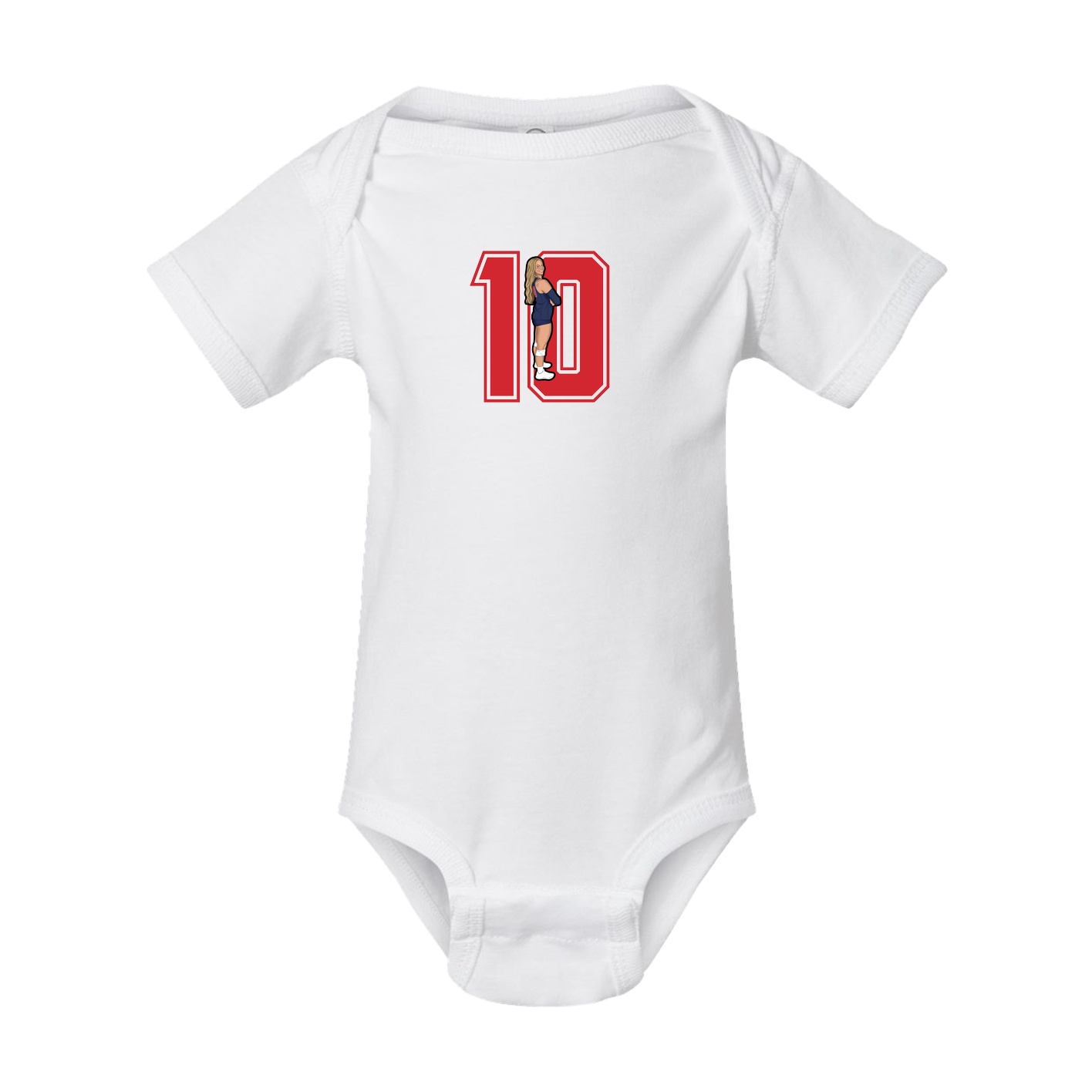 Baby Onesie — Number in White