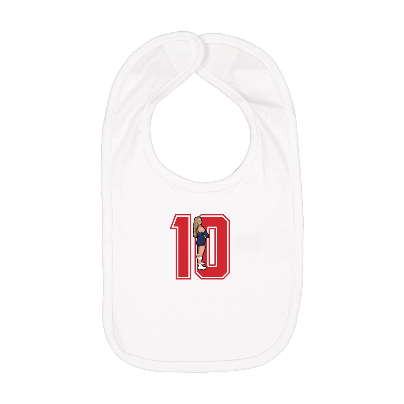 Infant Bib — Number in White