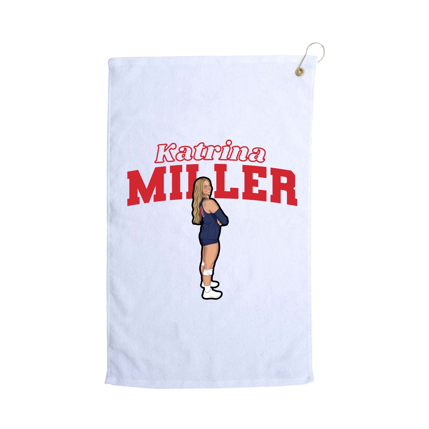 Golf Towel — Name Arch in White