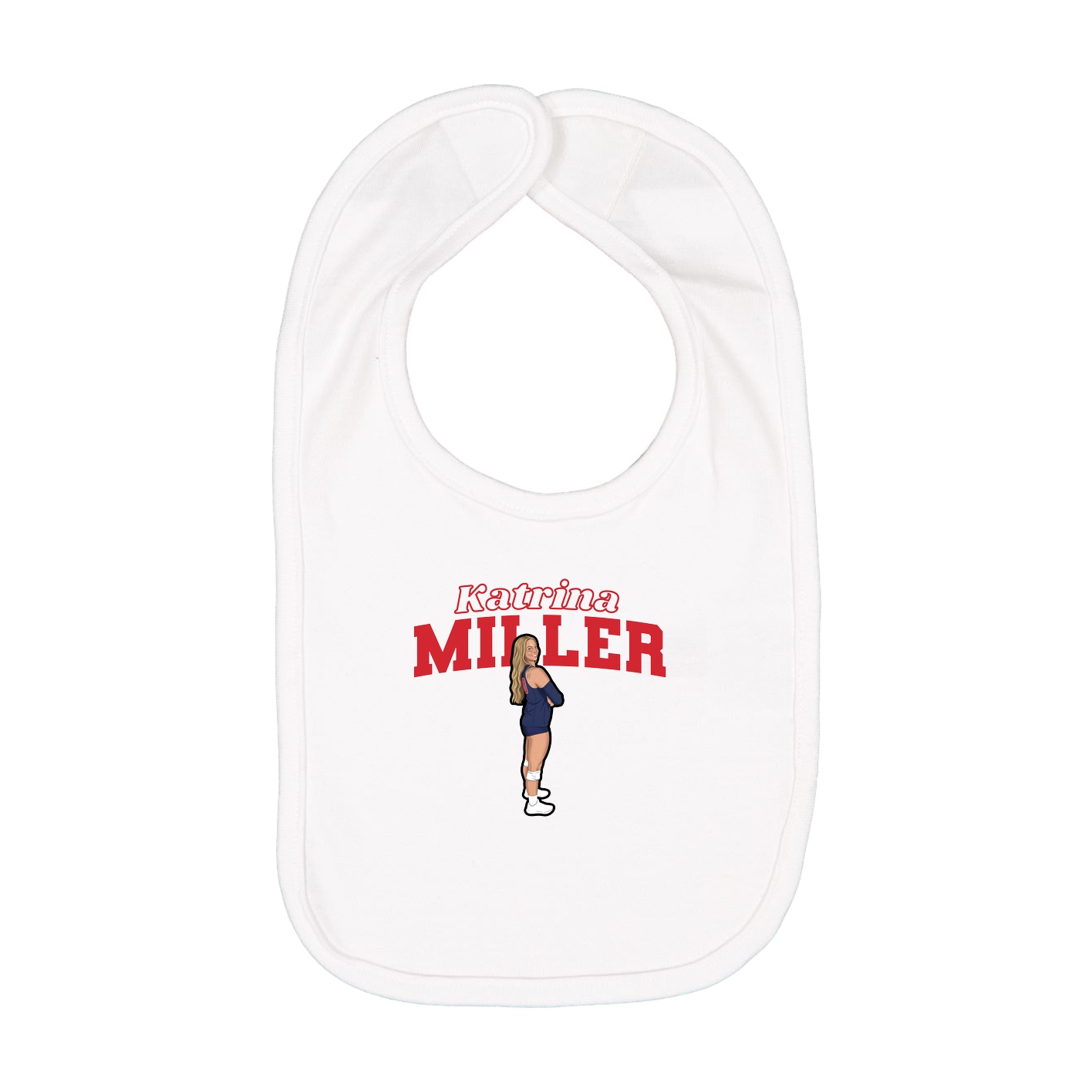 Infant Bib — Name Arch in White