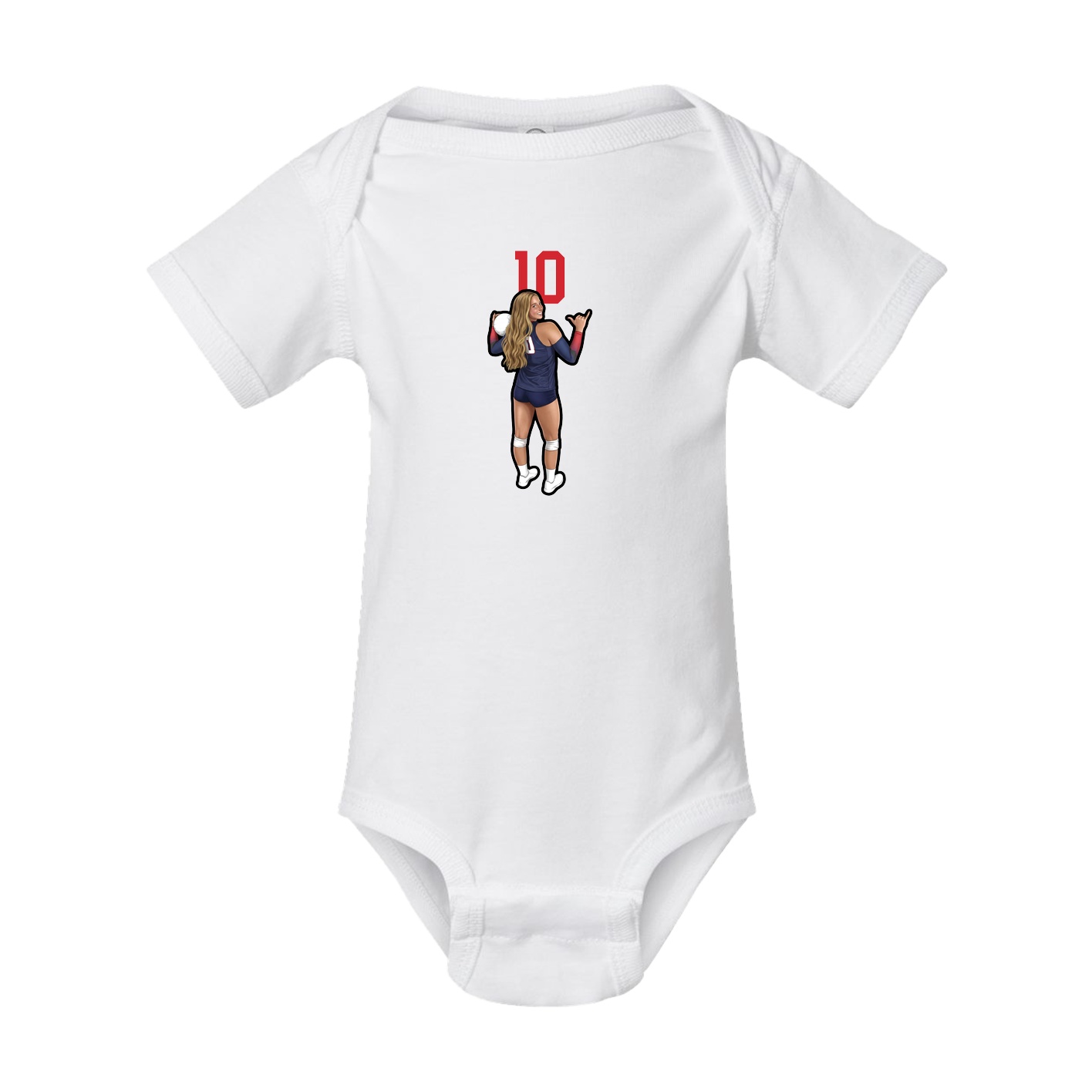 Baby Onesie — Number Top in White