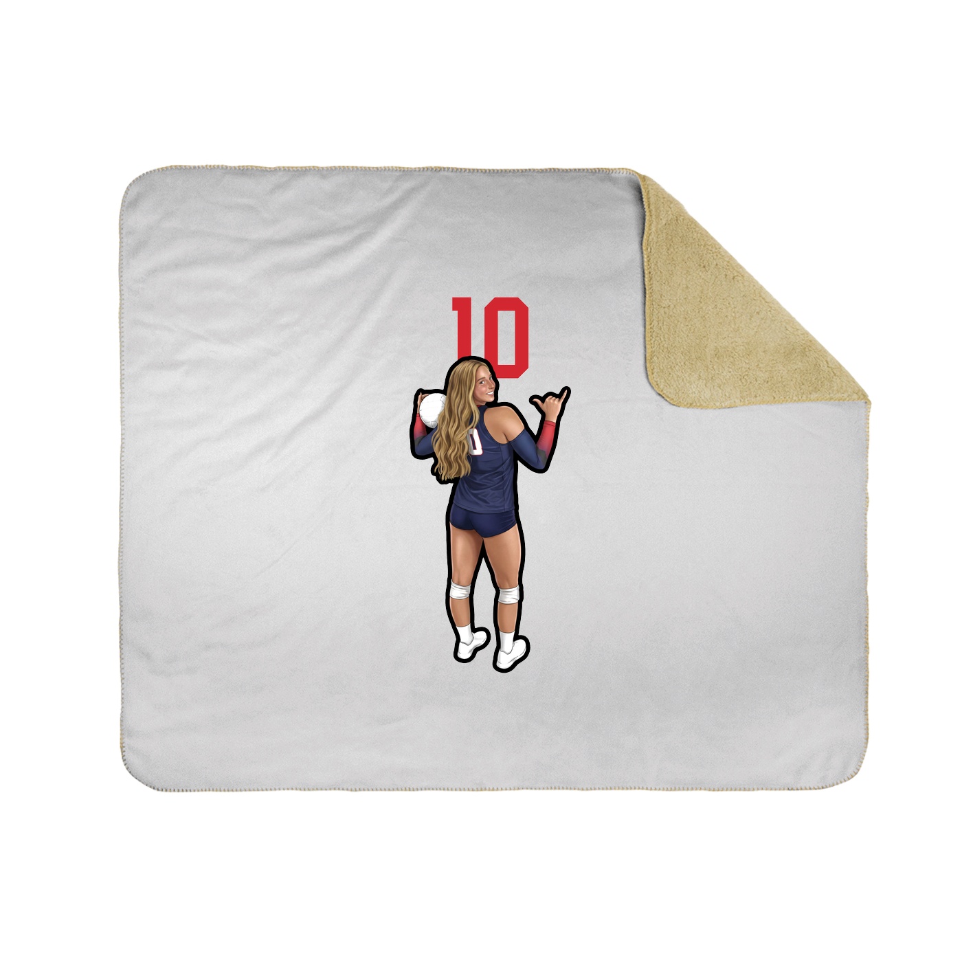 Throw Blanket — Number Top in White