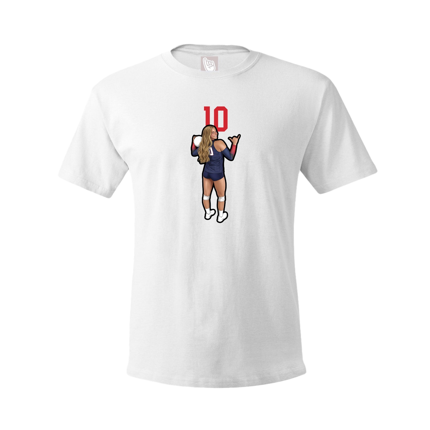Youth Tee — Number Top in White