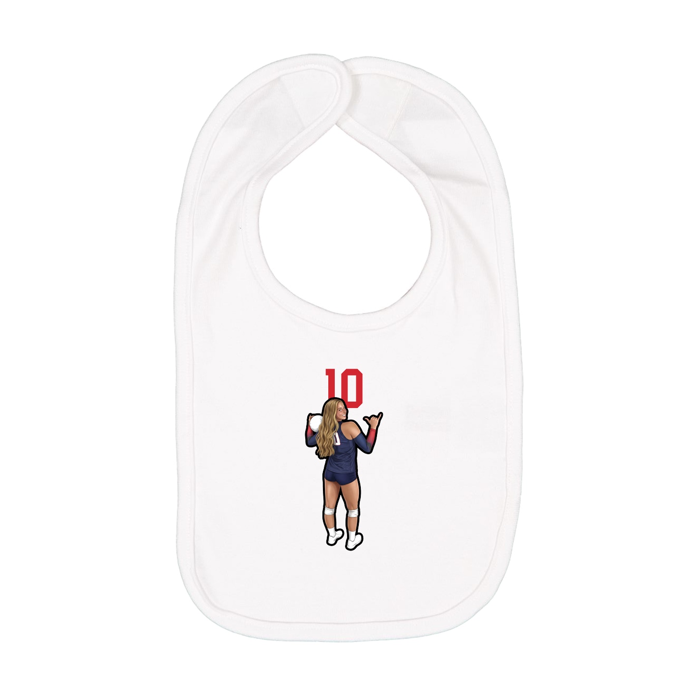 Infant Bib — Number Top in White