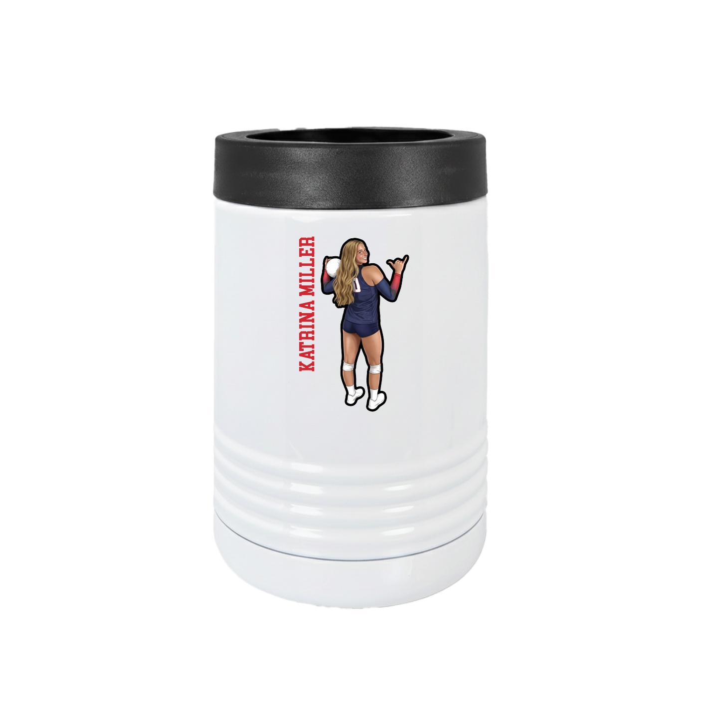 Beverage Holder — Name Vertical in White