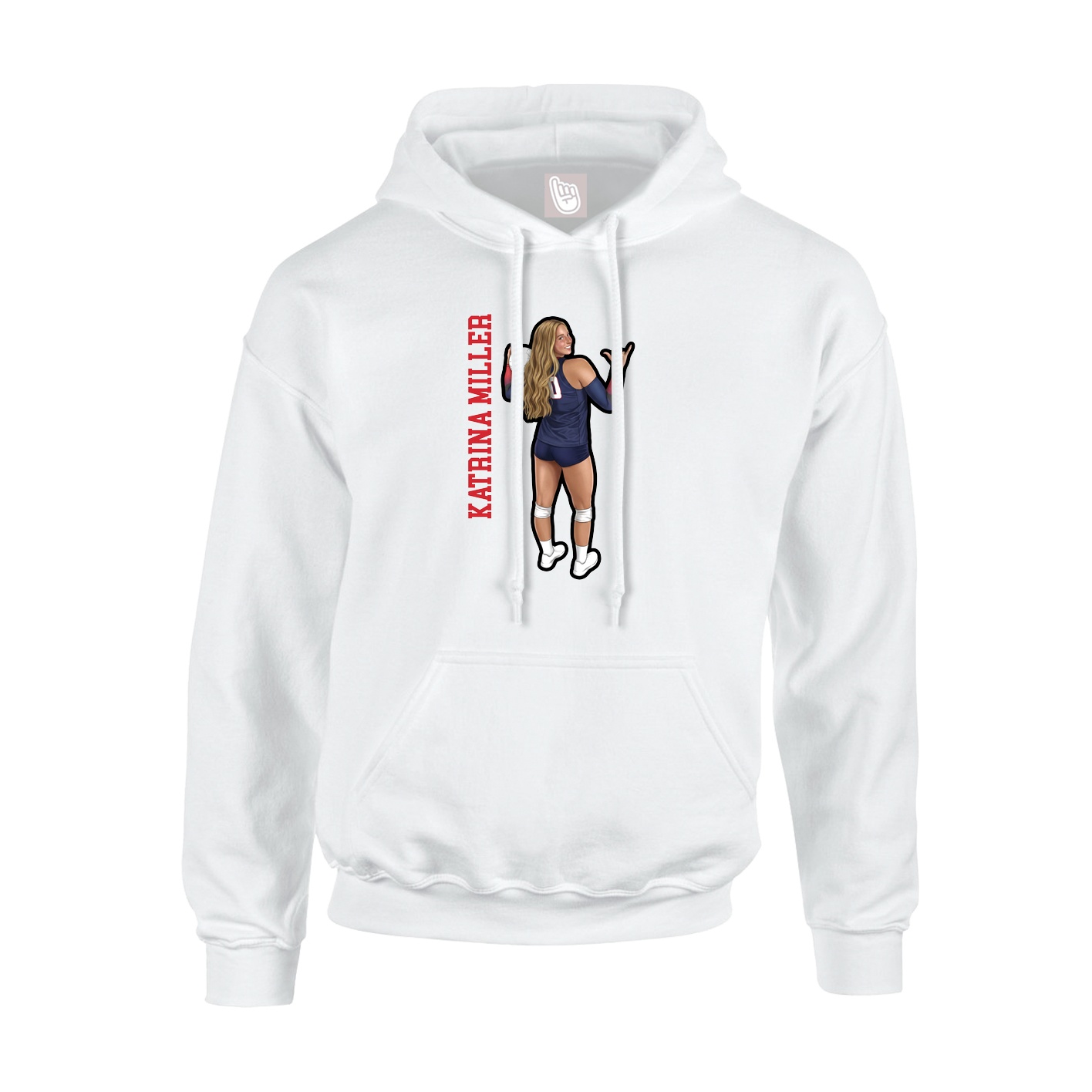 Youth Hoodie — Name Vertical in White
