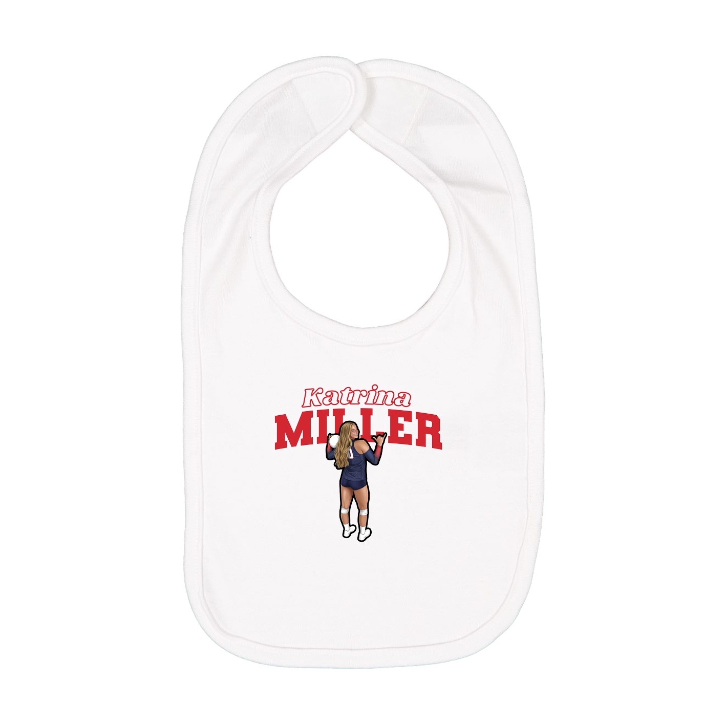 Infant Bib — Name Arch in White