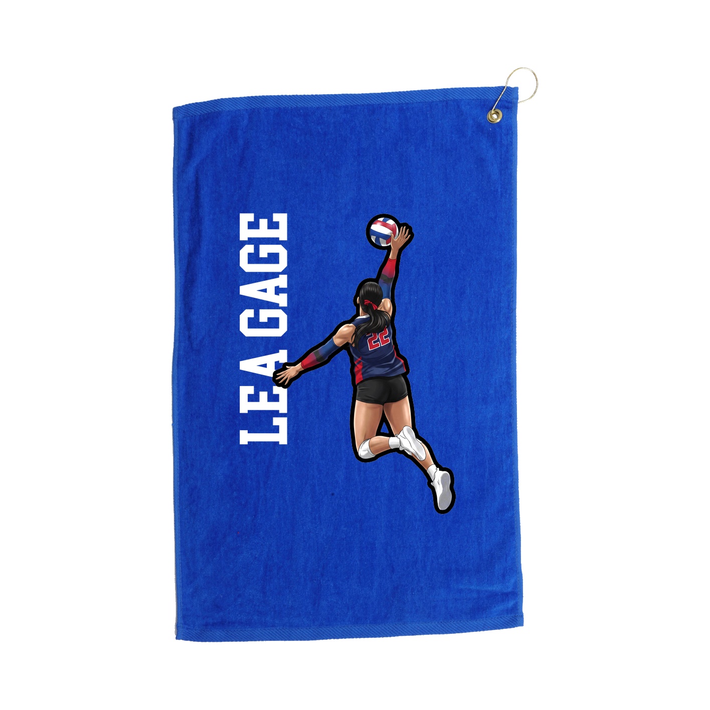 Golf Towel — Name Vertical in Royal