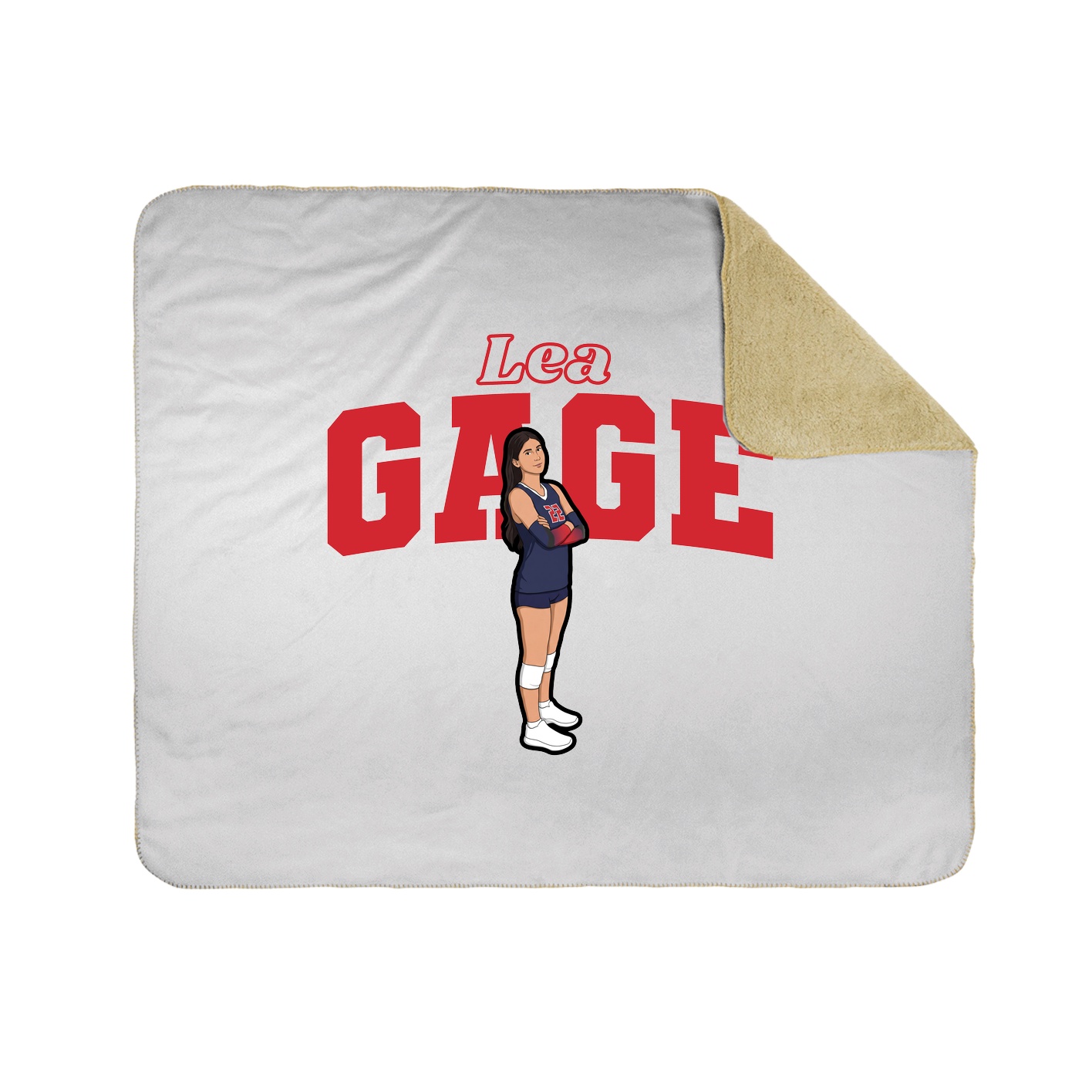 Throw Blanket — Name Arch in White
