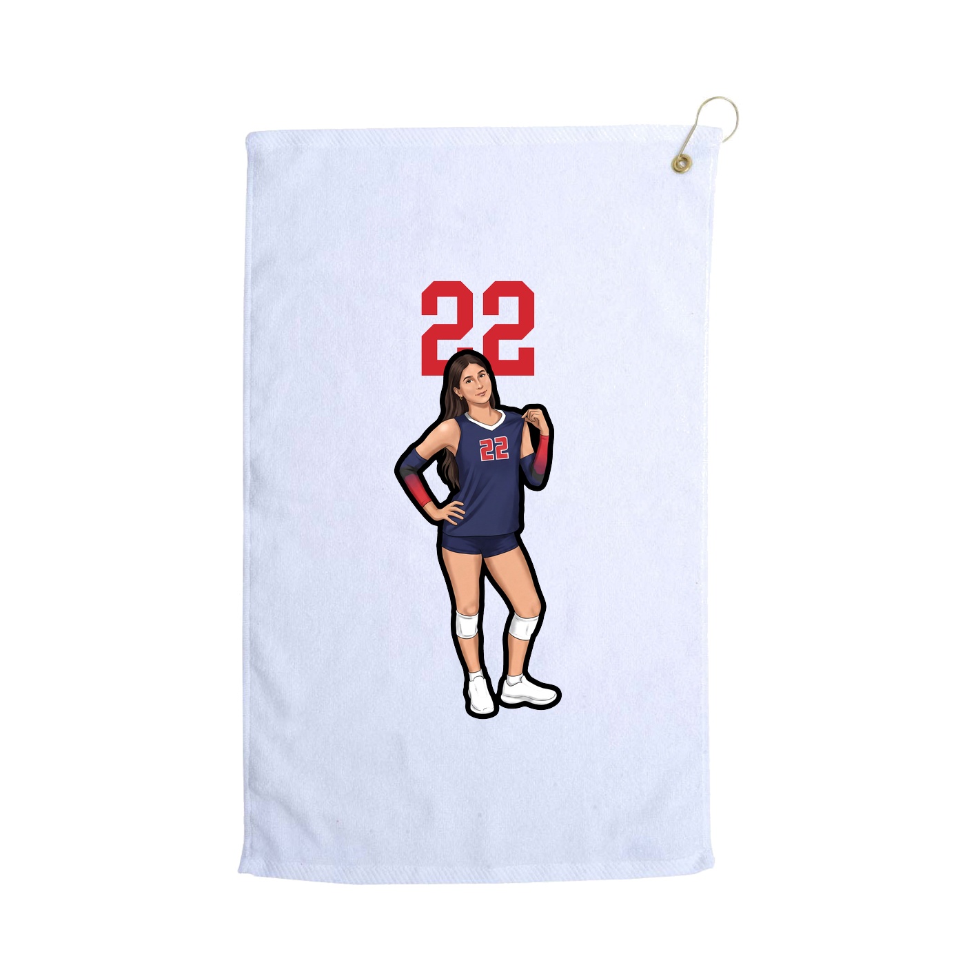 Golf Towel — Number Top in White