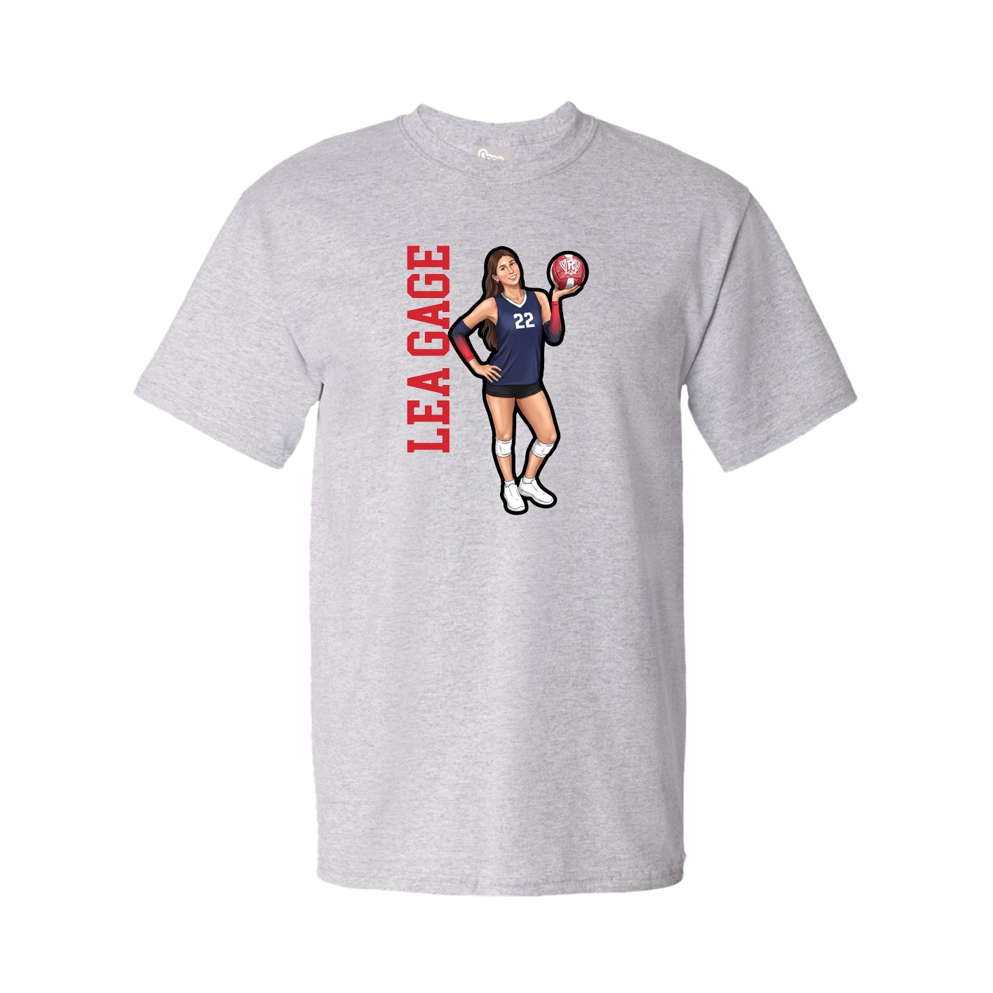 Tee — Name Vertical in Grey