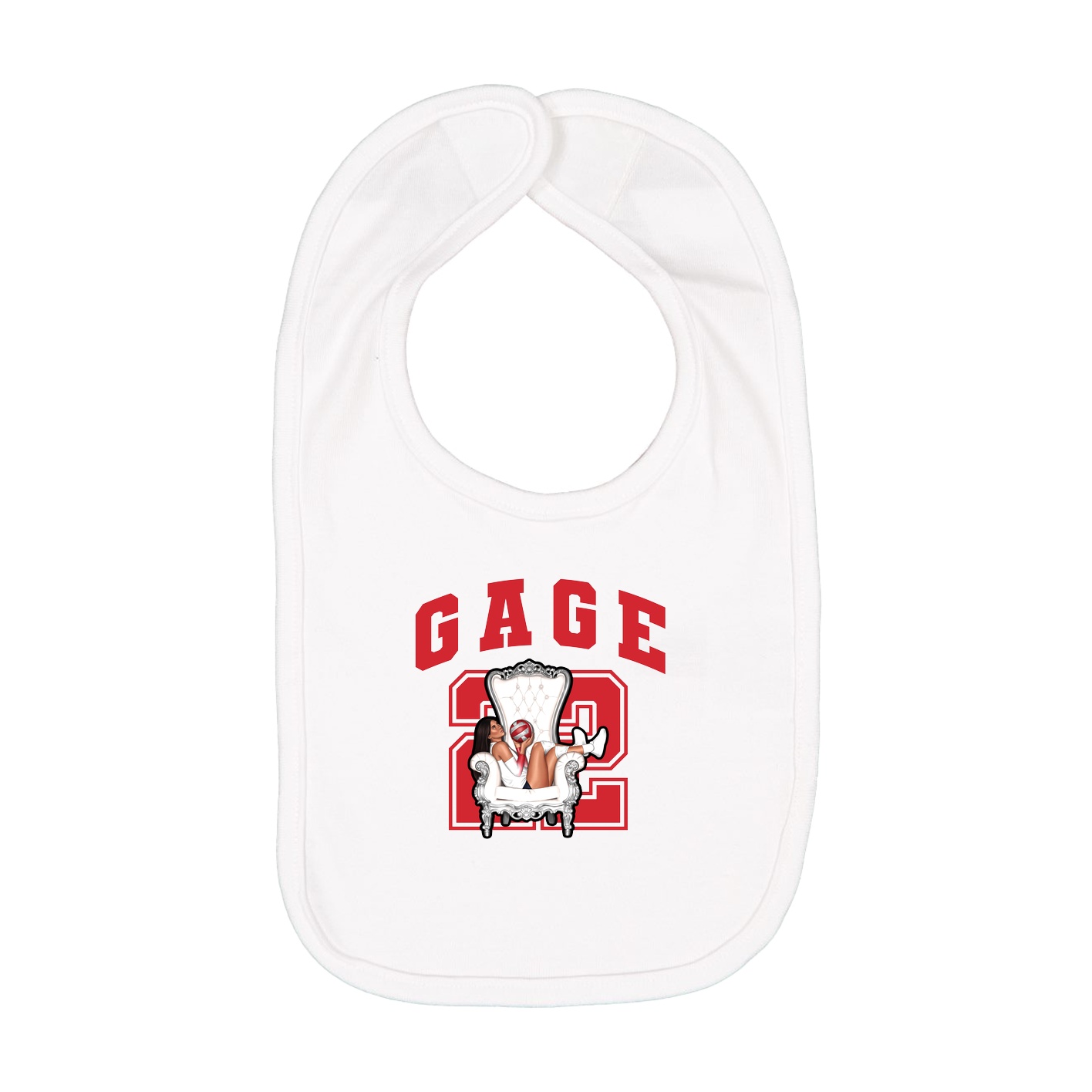 Infant Bib — Number in White