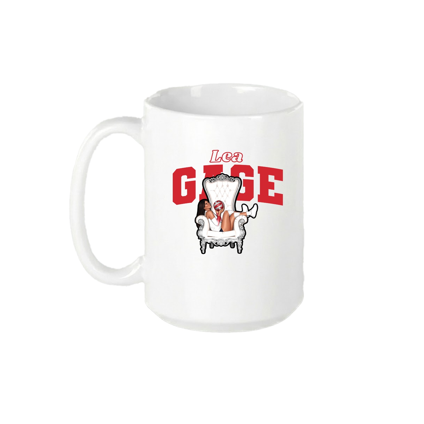 15oz Coffee Mug — Name Arch in White