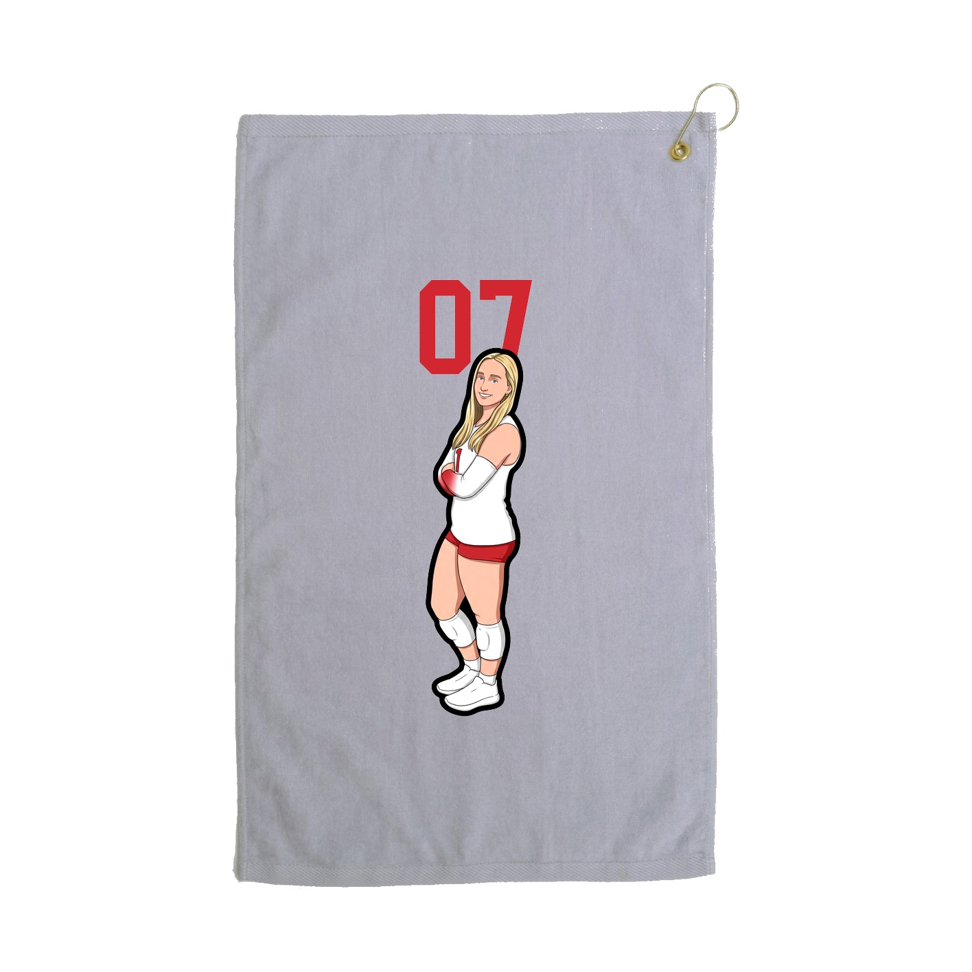 Golf Towel — Number Top in Grey