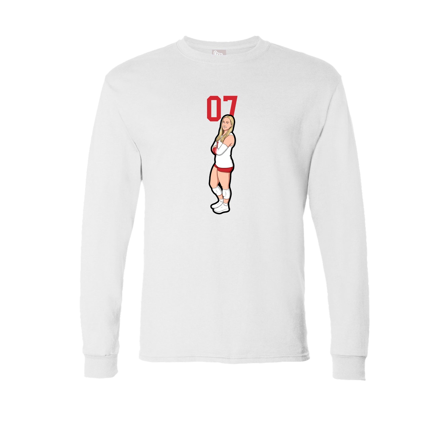 Long Sleeve Tee — Number Top in White