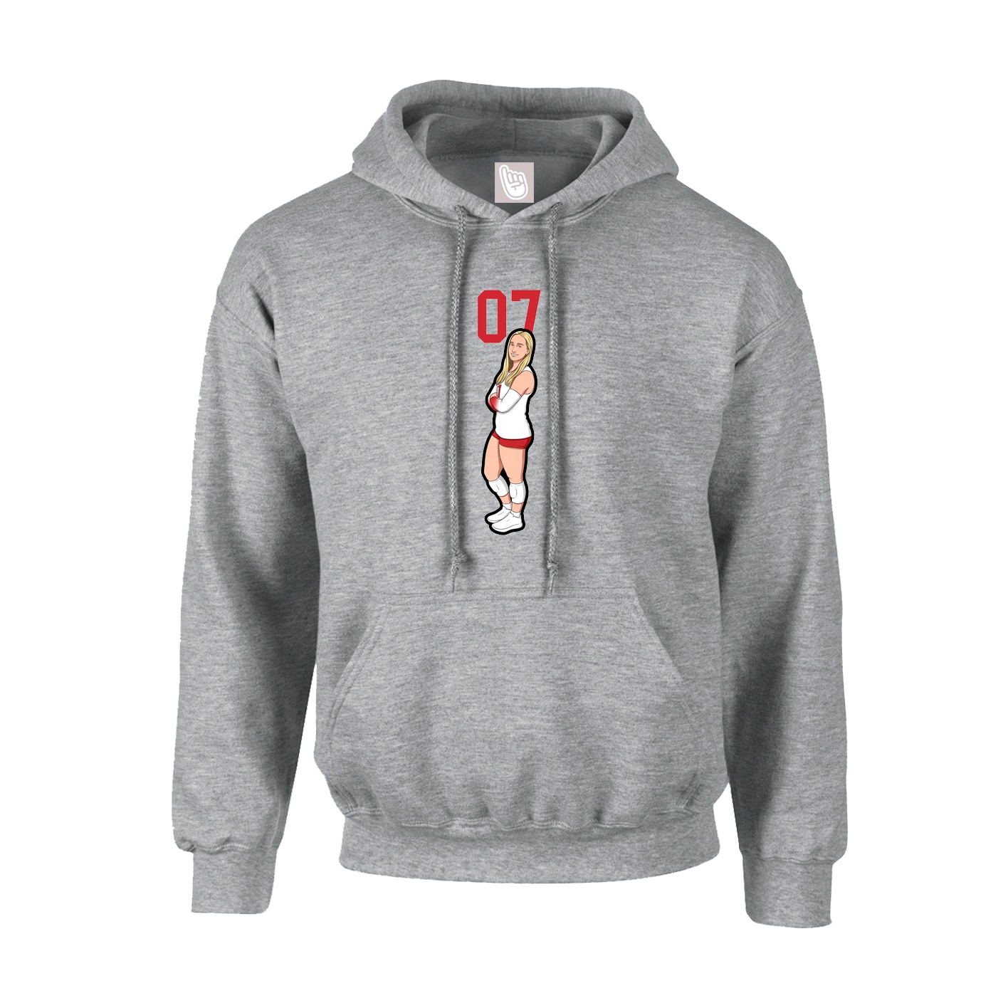 Hoodie — Number Top in Grey