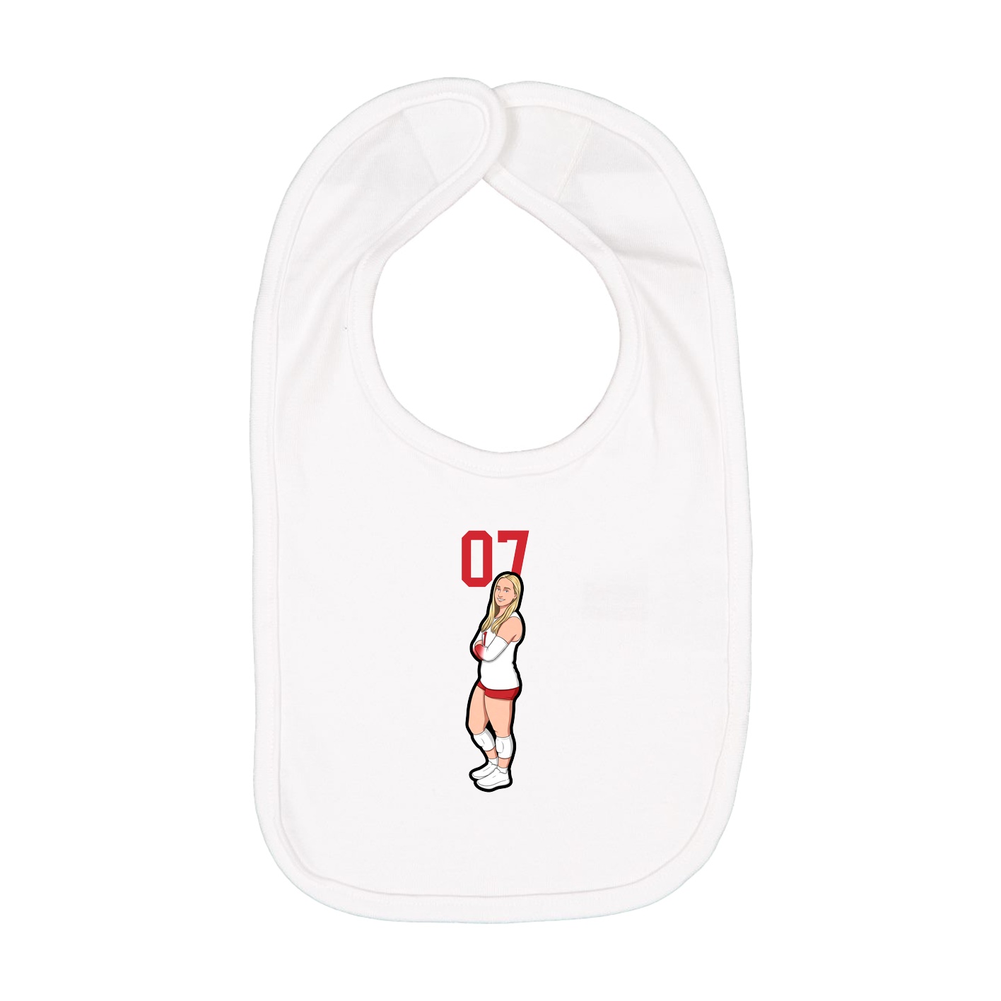 Infant Bib — Number Top in White