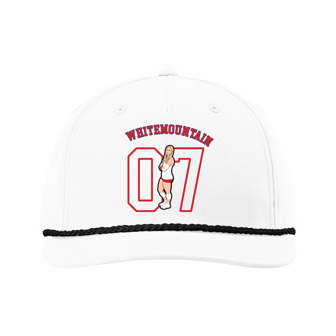 Five-Panel Classic Rope Cap — Shirsey Arch in White