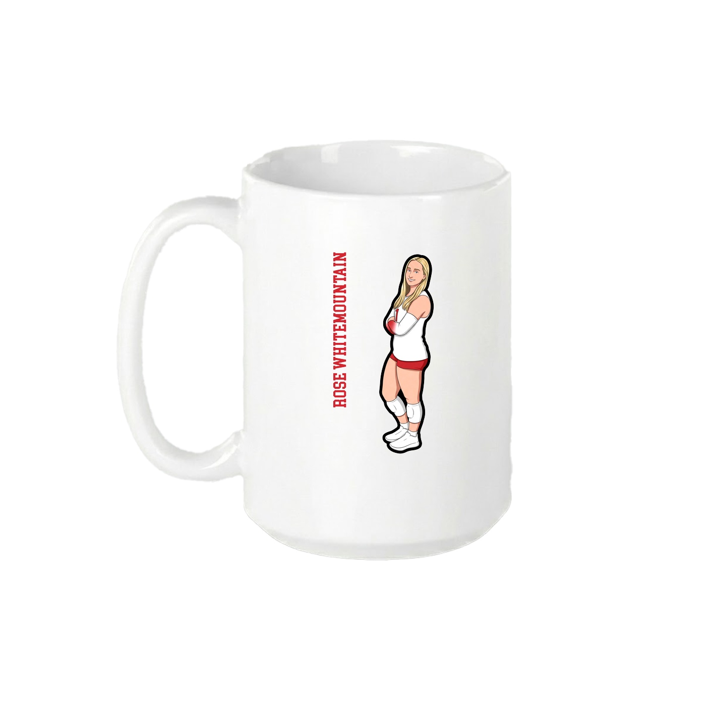 15oz Coffee Mug — Name Vertical in White