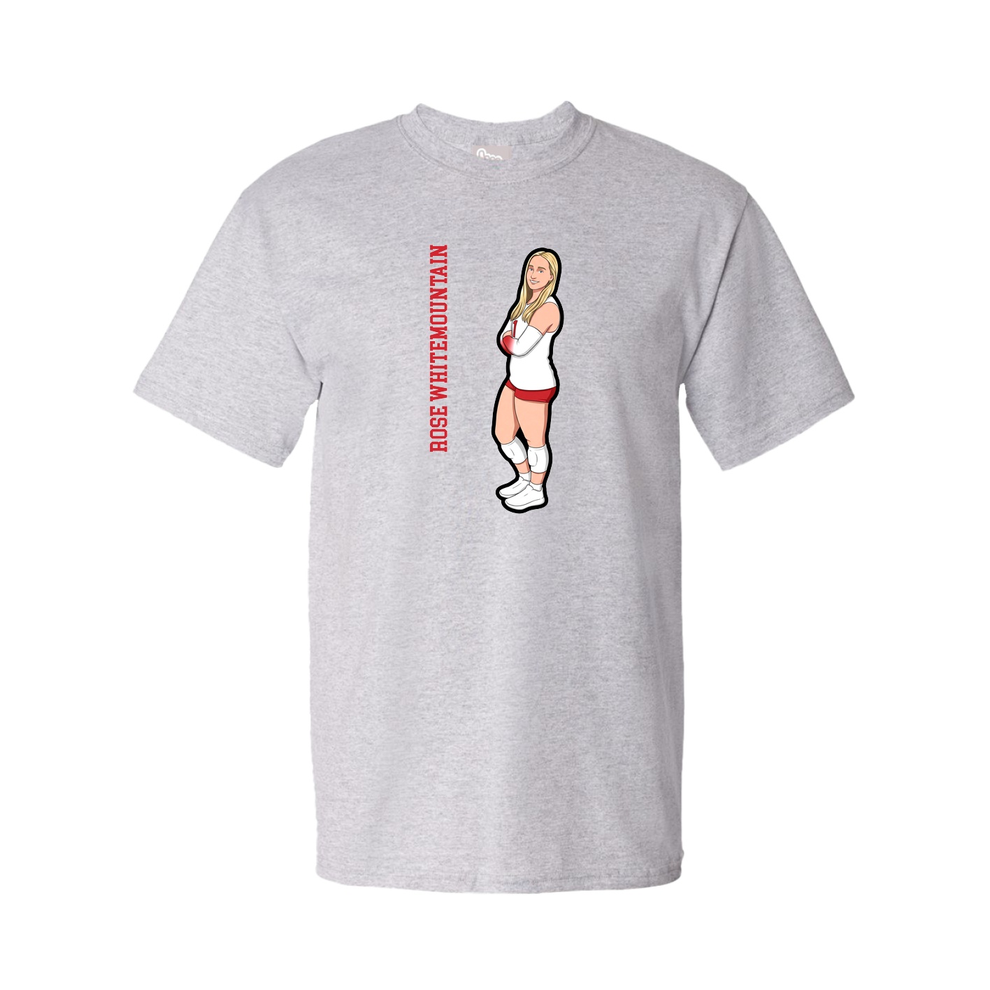 Tee — Name Vertical in Grey