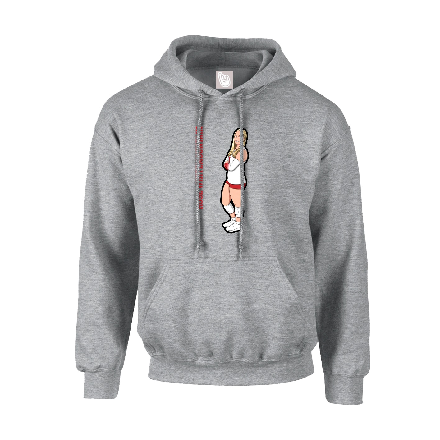 Youth Hoodie — Name Vertical in Grey