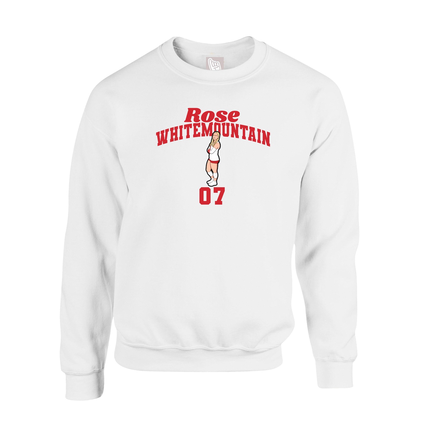Fleece Crew — Signature Arch in White