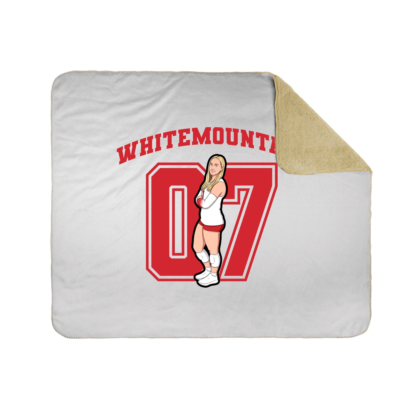 Throw Blanket — Number in White