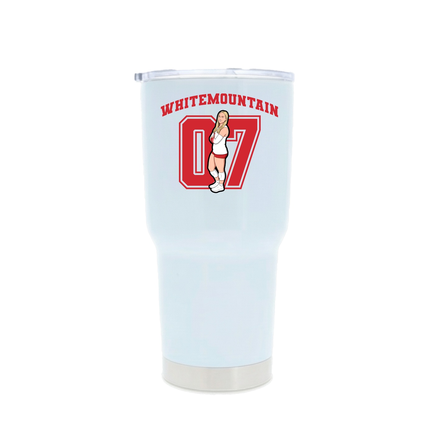 30oz Stainless Steel Tumbler — Number in White