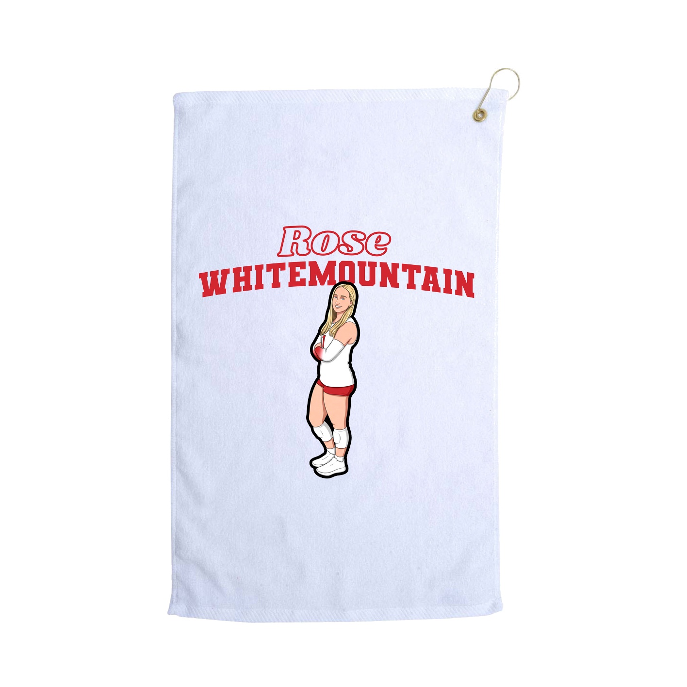 Golf Towel — Name Arch in White