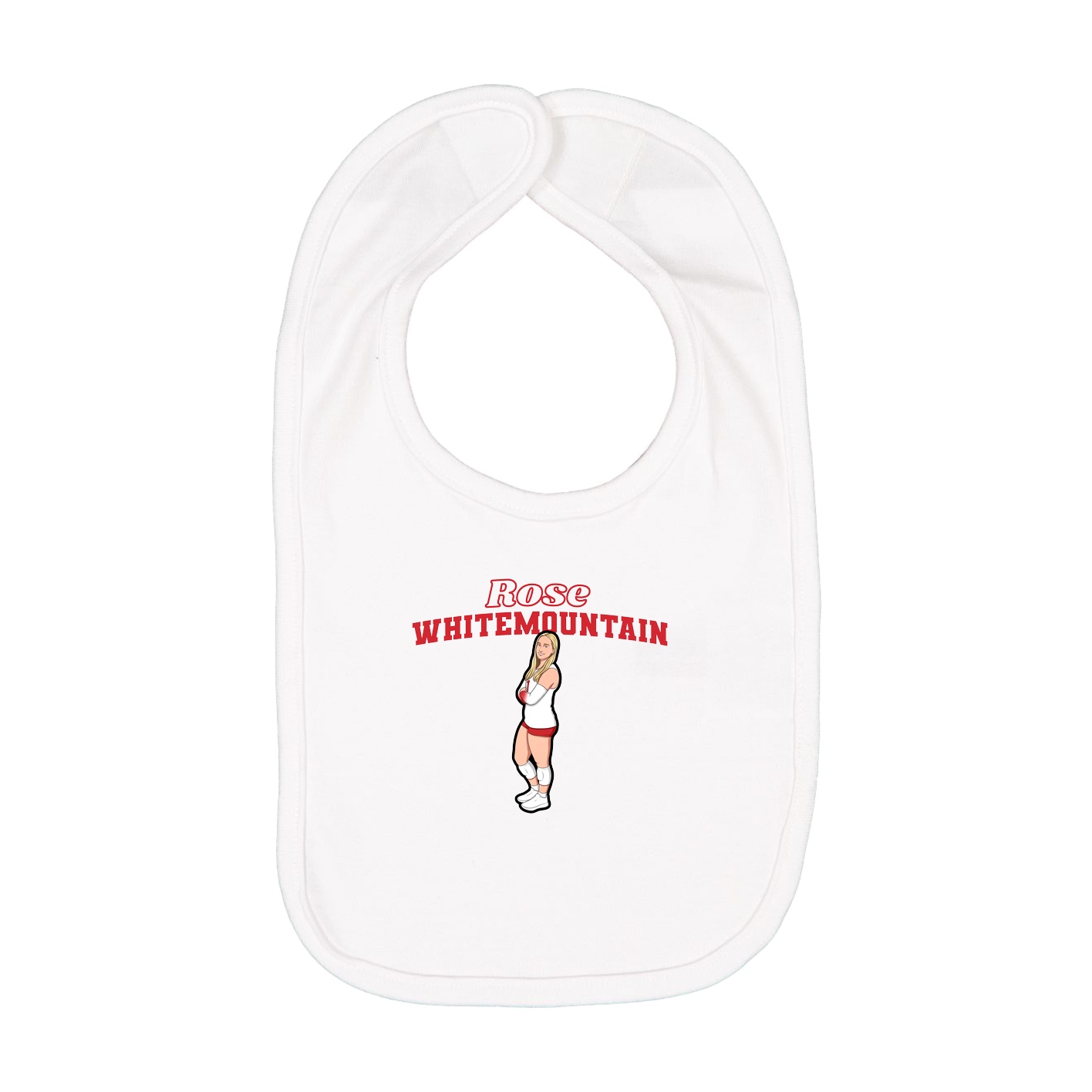 Infant Bib — Name Arch in White