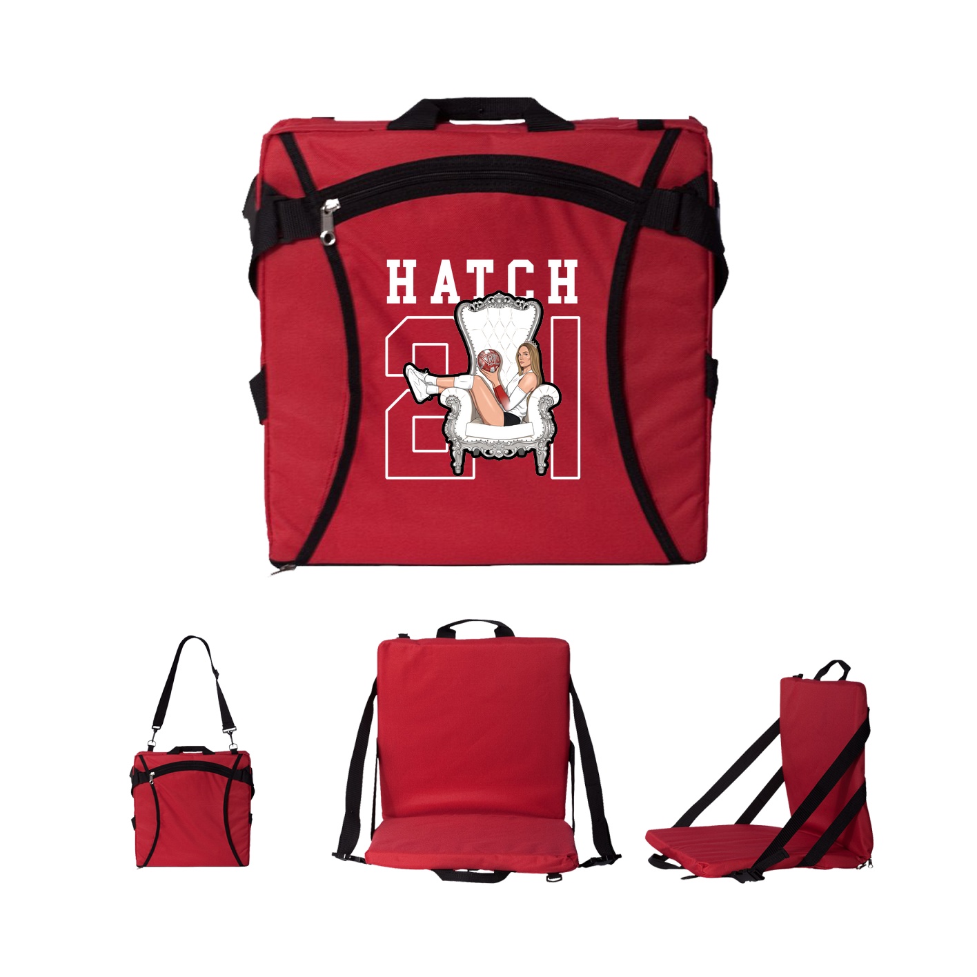 Folding Stadium Seat — Shirsey in Red