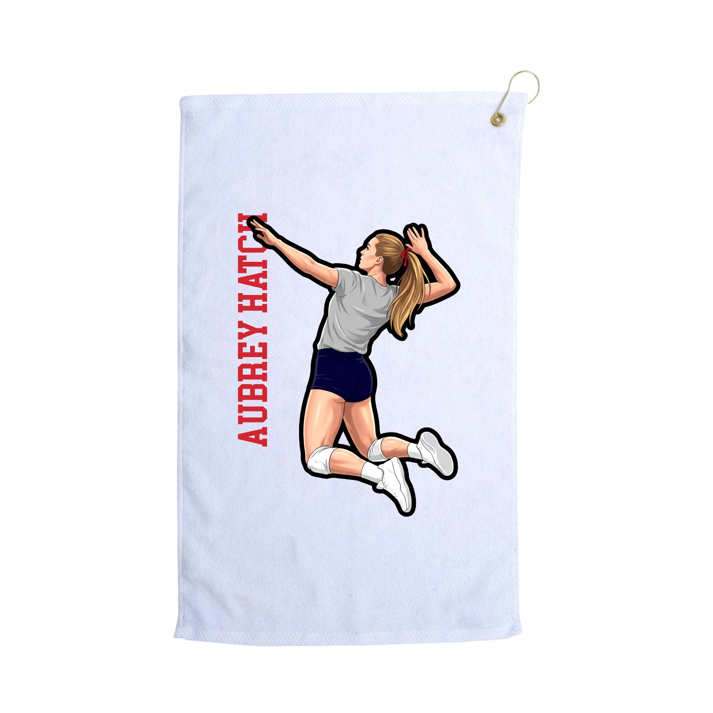 Golf Towel — Name Vertical in White