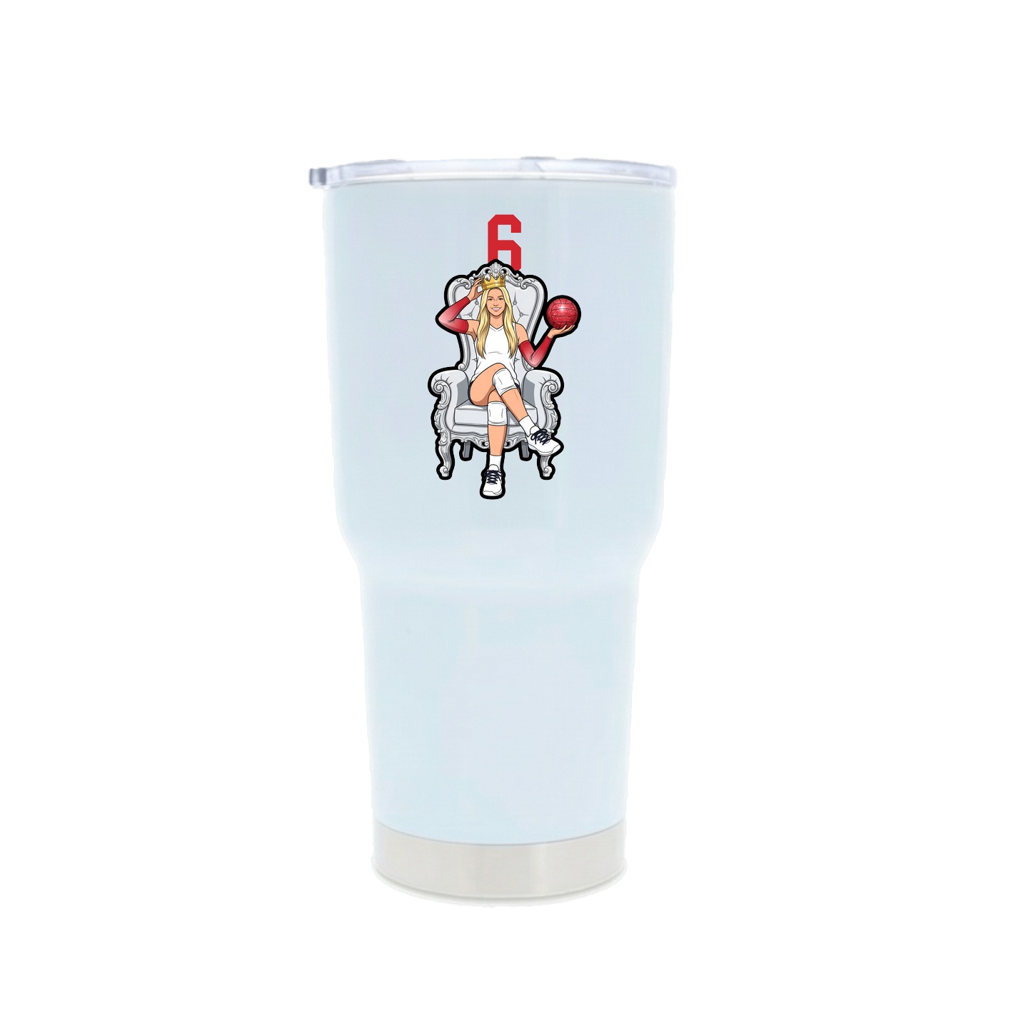 30oz Stainless Steel Tumbler — Number Top in White
