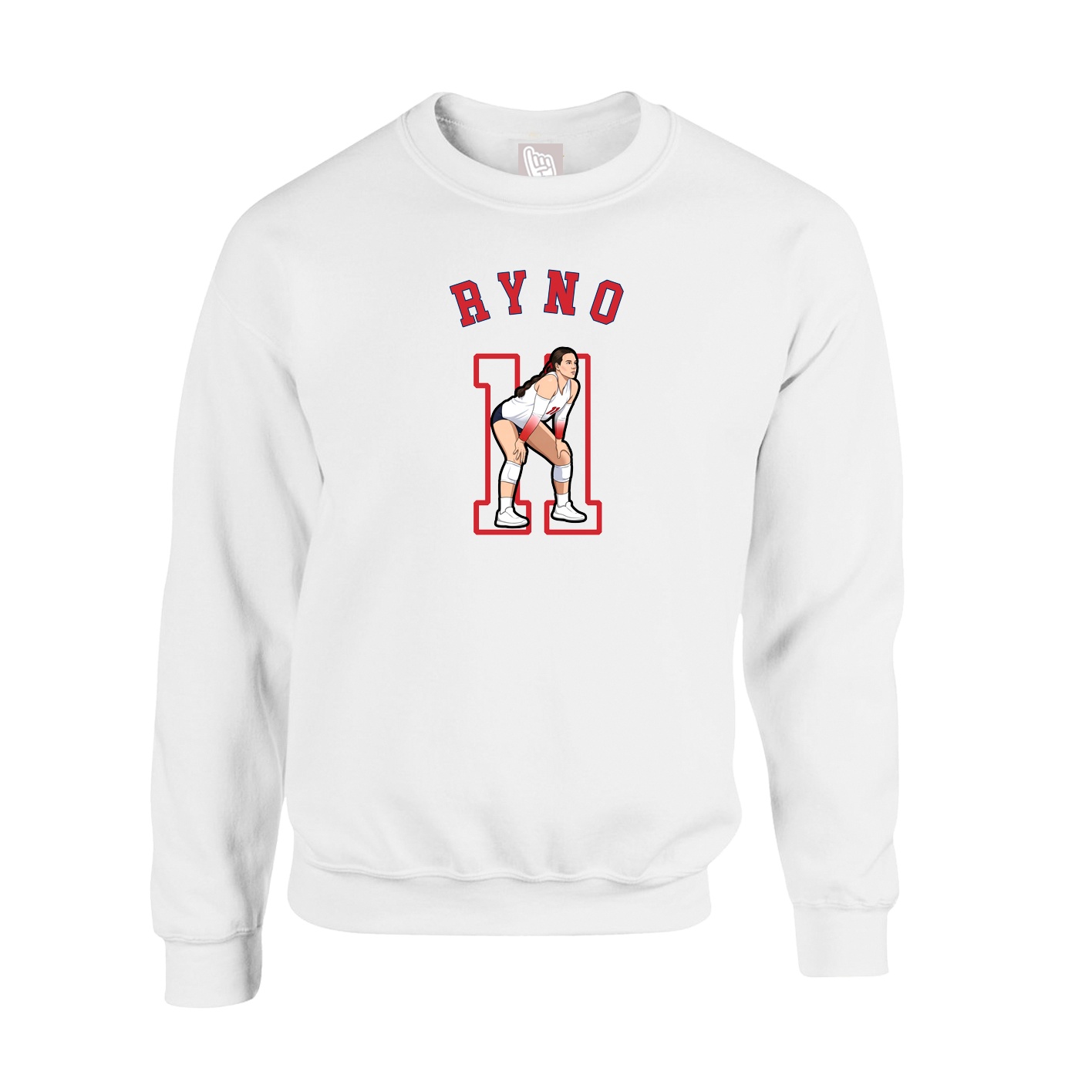 Fleece Crew — Shirsey Arch in White