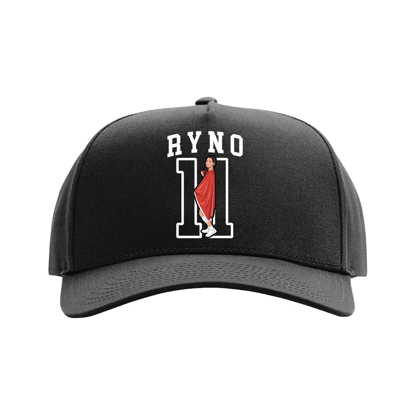 Full Fabric Five-Panel Champ Cap — Shirsey in Black