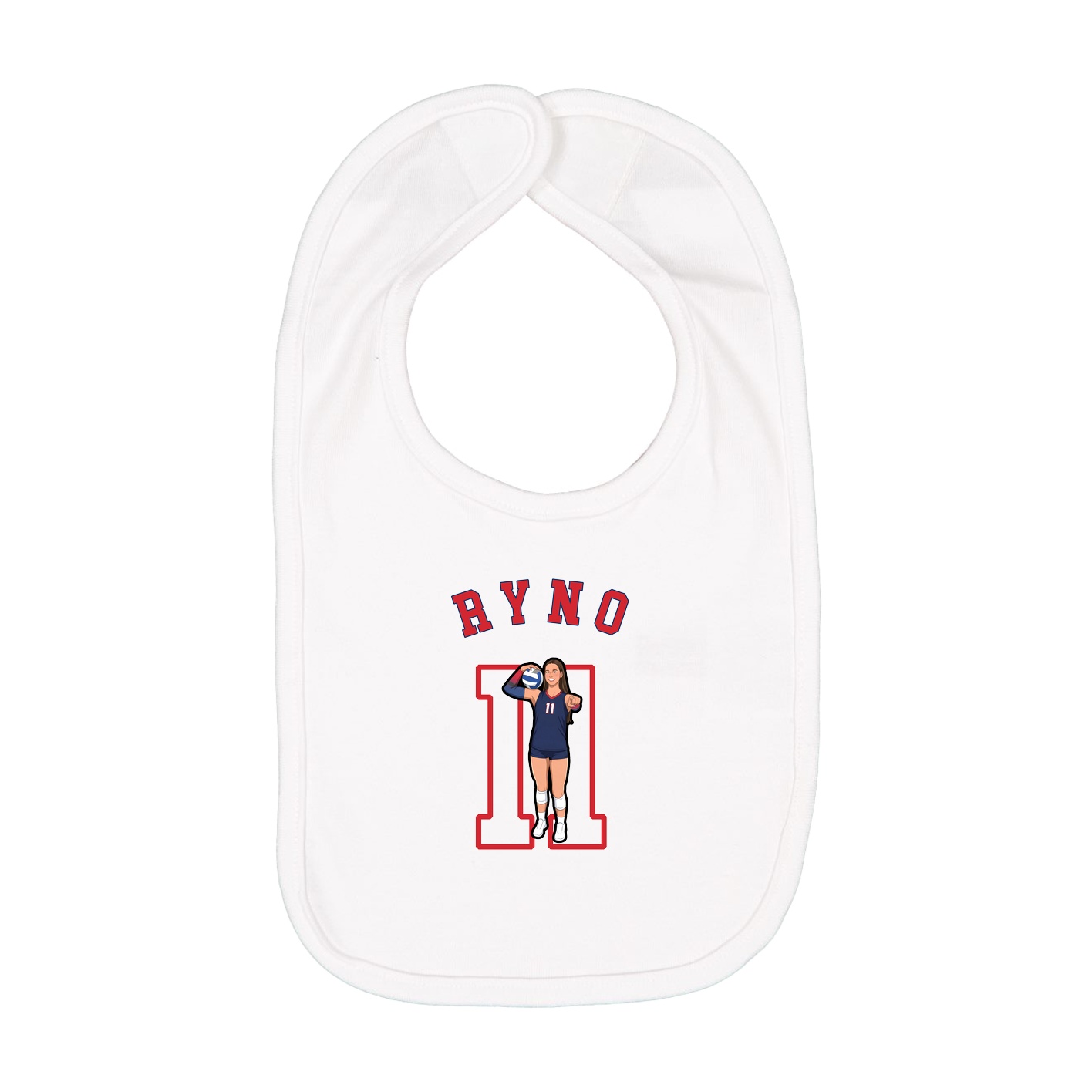 Infant Bib — Shirsey Arch in White