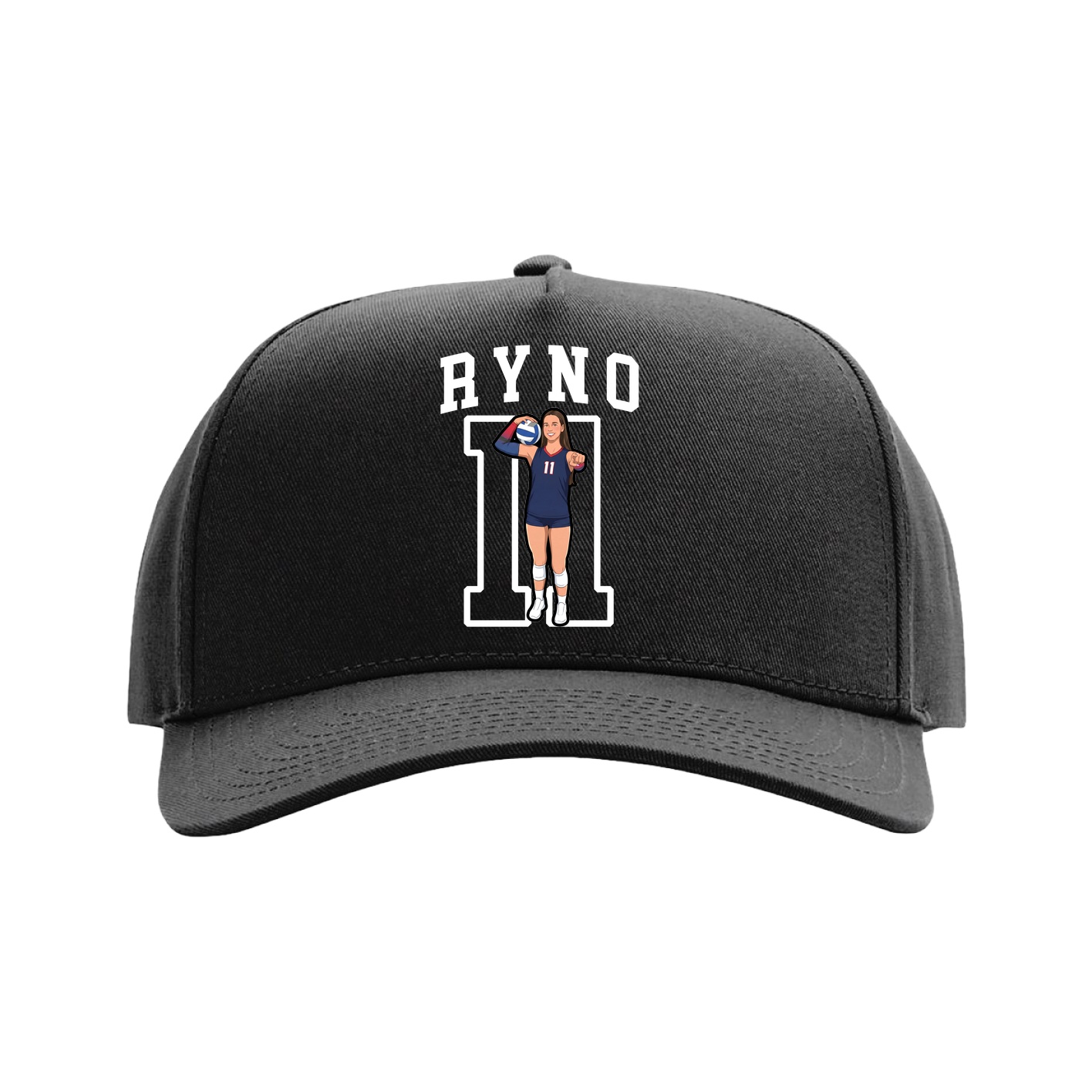 Full Fabric Five-Panel Champ Cap — Shirsey in Black